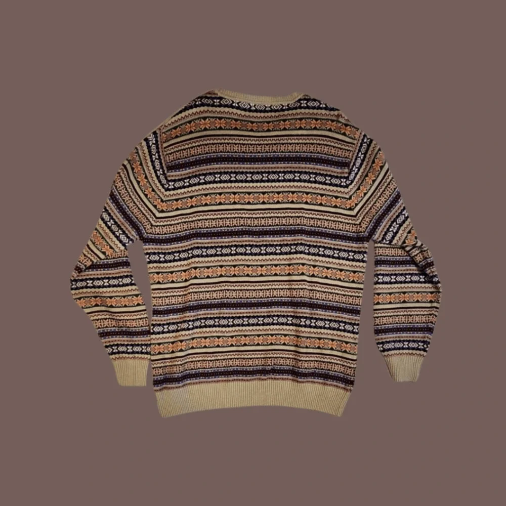 Southern Pines Fair Isle Sweater | Tan Multicolor | Size XL | Vintage
